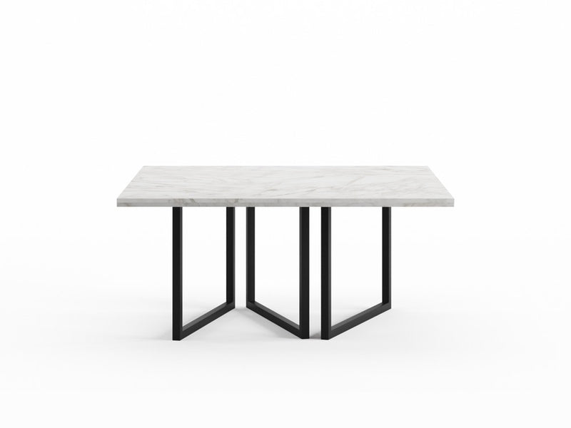 EQ.UI Dining Table Square — 8 seats - Square / White Marble