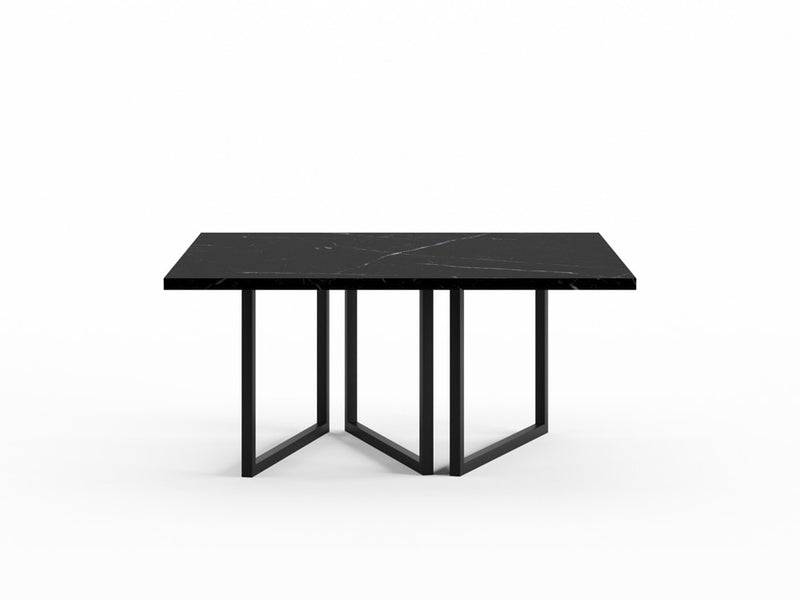 EQ.UI Dining Table Square — 8 seats - Square / Black Marble
