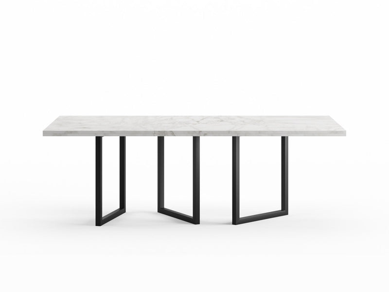 EQ.UI Dining Table Rectangle — 8 seats - Rectangle / White Marble