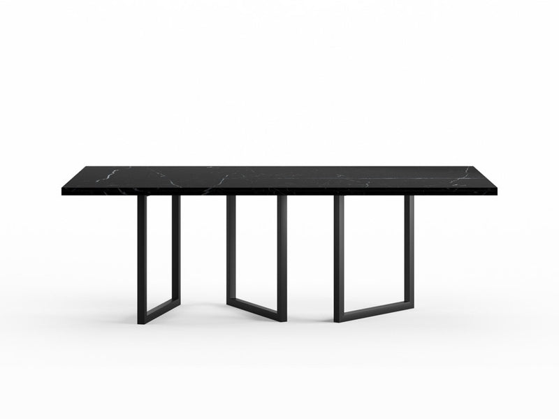 EQ.UI Dining Table Rectangle — 8 seats - Rectangle / Black Marble