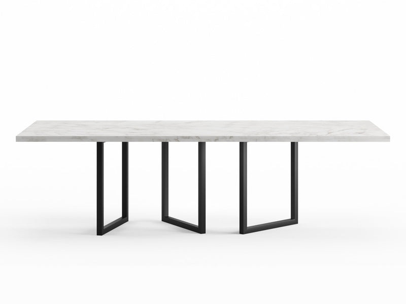 EQ.UI Dining Table Rectangle — 10 Seats - Rectangle / White Marble