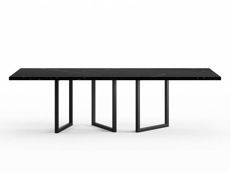 EQ.UI Dining Table Rectangle — 10 Seats - Rectangle / Black Marble