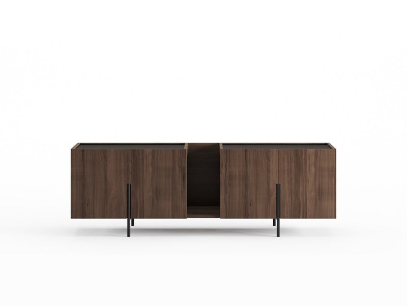 FR.ST Sideboard Metal — 220 cm / Black Glass