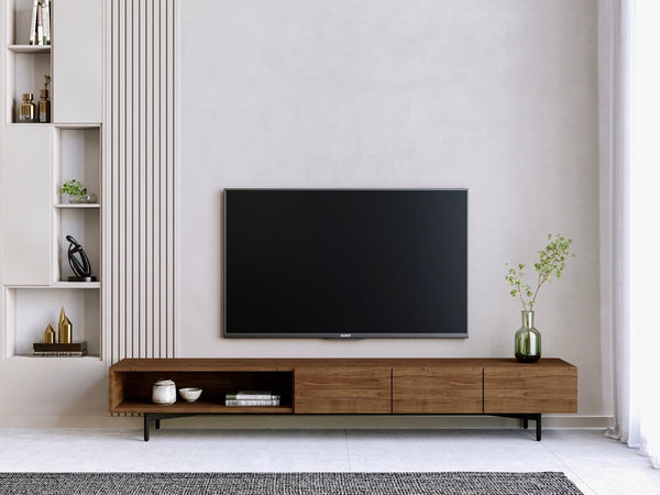 BR.SK Wood TV Unit - 3 Drawers