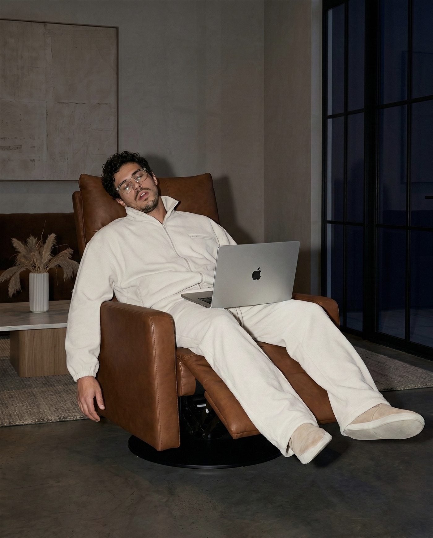 Reclined, and still getting things done.